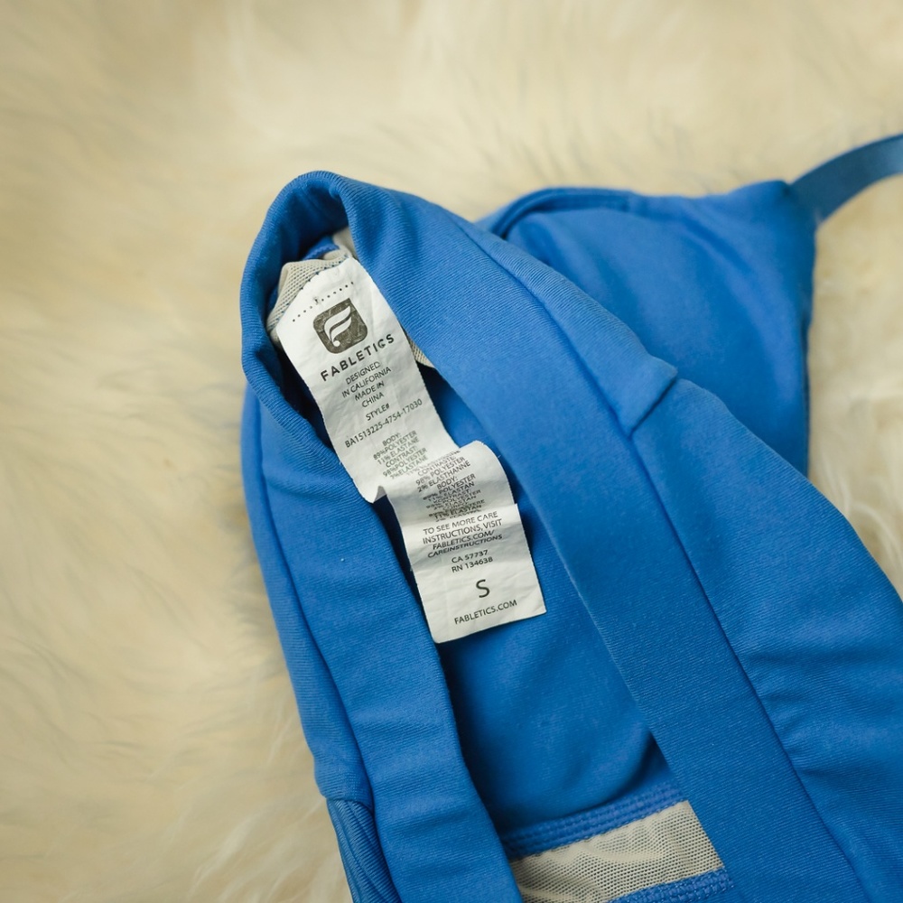 Fabletics S Blue Doon Active Strappy Sports Bra - Picture 5 of 5